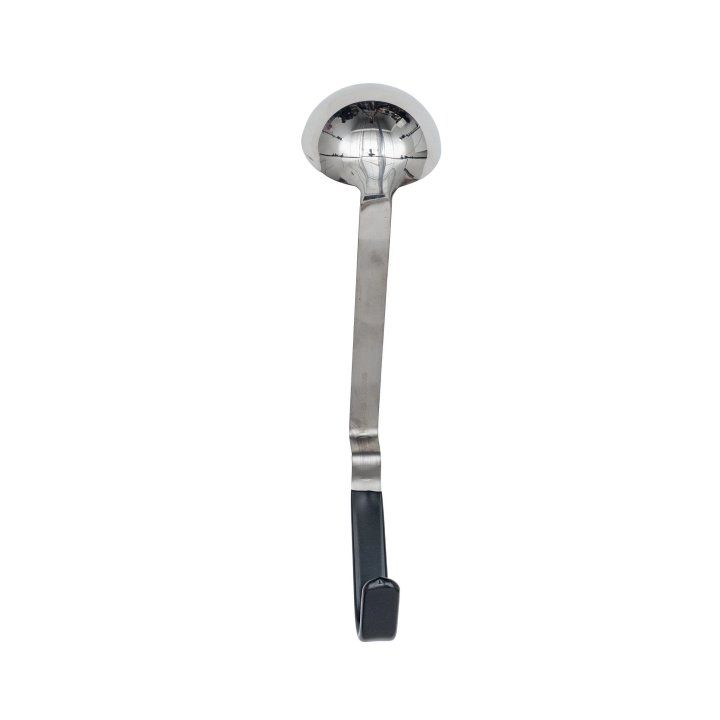 4-ounce stainless steel ladle with black Ergo Grip™ Kool-Touch® handle