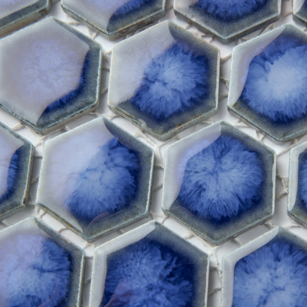 Hudson 1″ Hex Sapphire 11-7/8 in. x 13-1/4 in. Porcelain Mosaic Tile