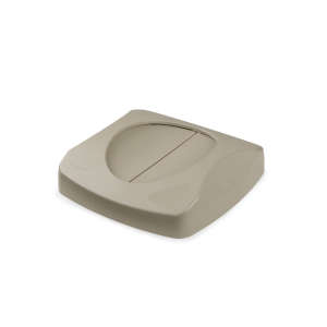 Rubbermaid Commercial, Untouchable®, Swing Top, Square, Resin, 23 gal, Beige, Receptacle Lid
