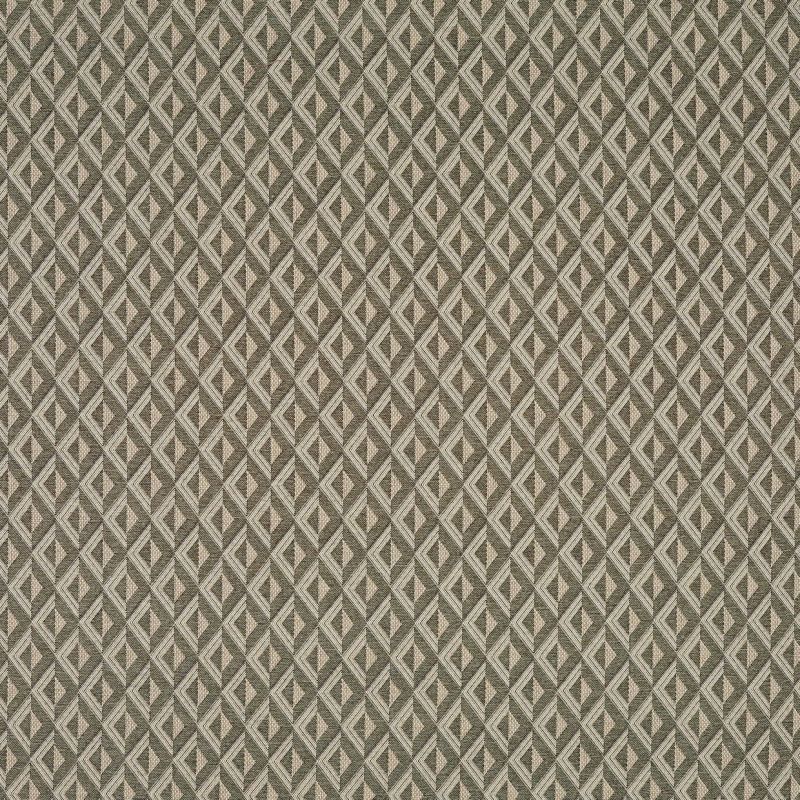 Woven textile with repeating small diamond lattice in beige and gray; pattern repeats uniformly across the surface, forming a textured tessellation; close-up view under even lighting with no surrounding context.