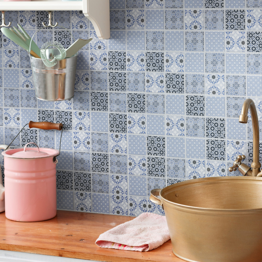 Classico 2″ Square Blue 11-3/4 in. x 11-3/4 in. Porcelain Mosaic Tile