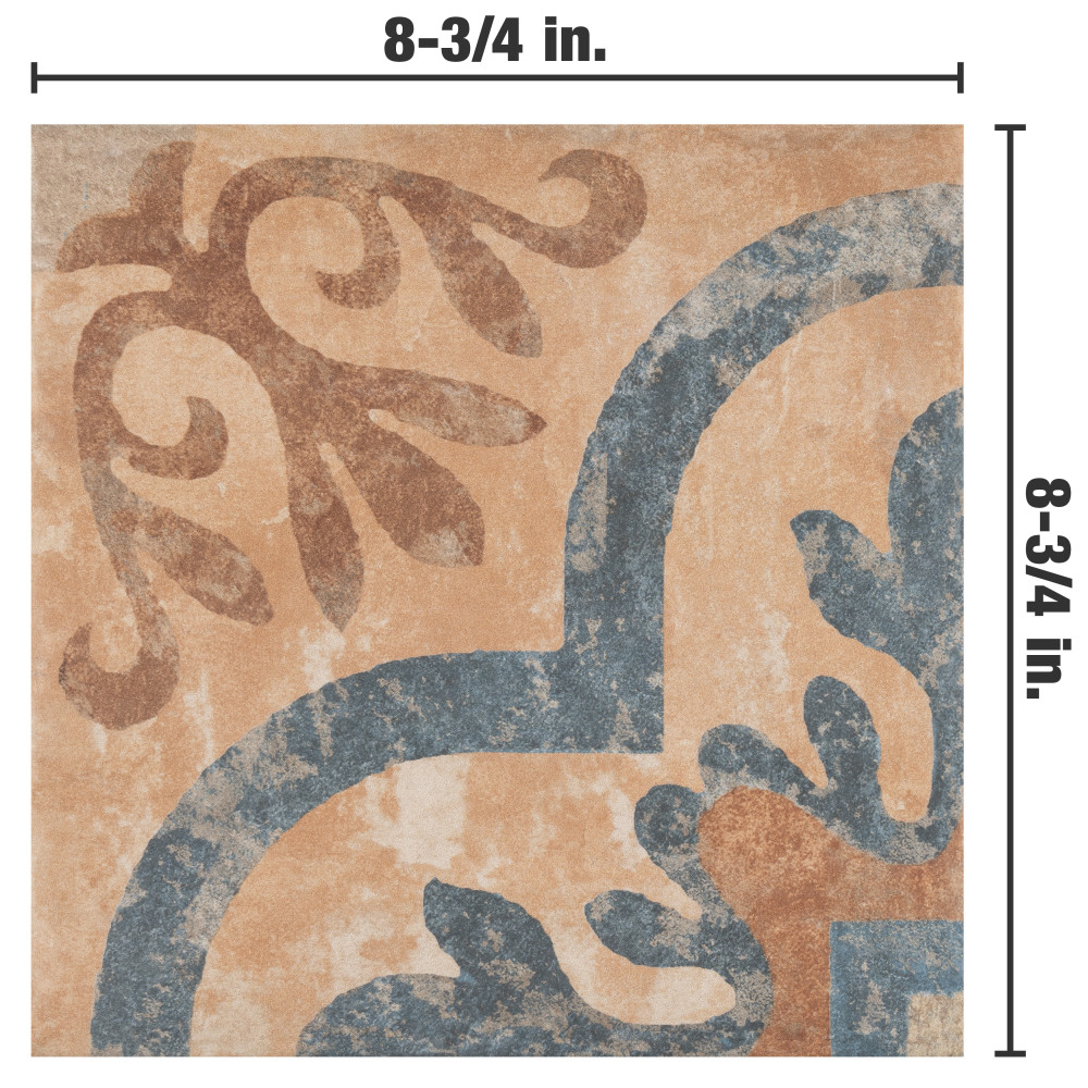 Americana Newton 8-3/4 in. x 8-3/4 in. Porcelain Floor and Wall Tile