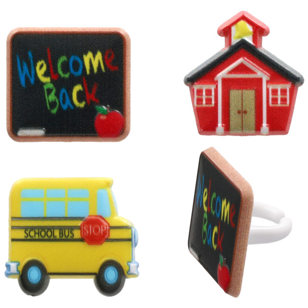 School Icons Cupcake Rings