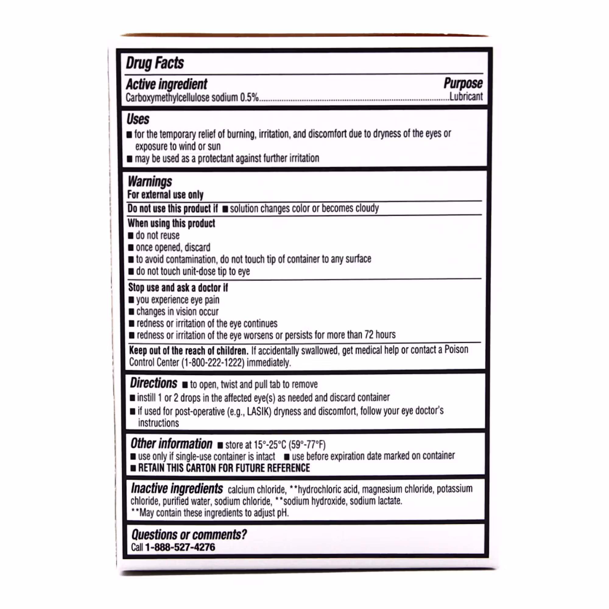 Rugby® 0.5% Carboxymethylcellulose Sodium Lubricant Eye Drops, Single Use Vials