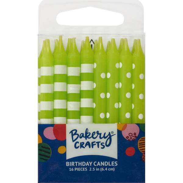 Lime Green Stripes & Dots Specialty Candles