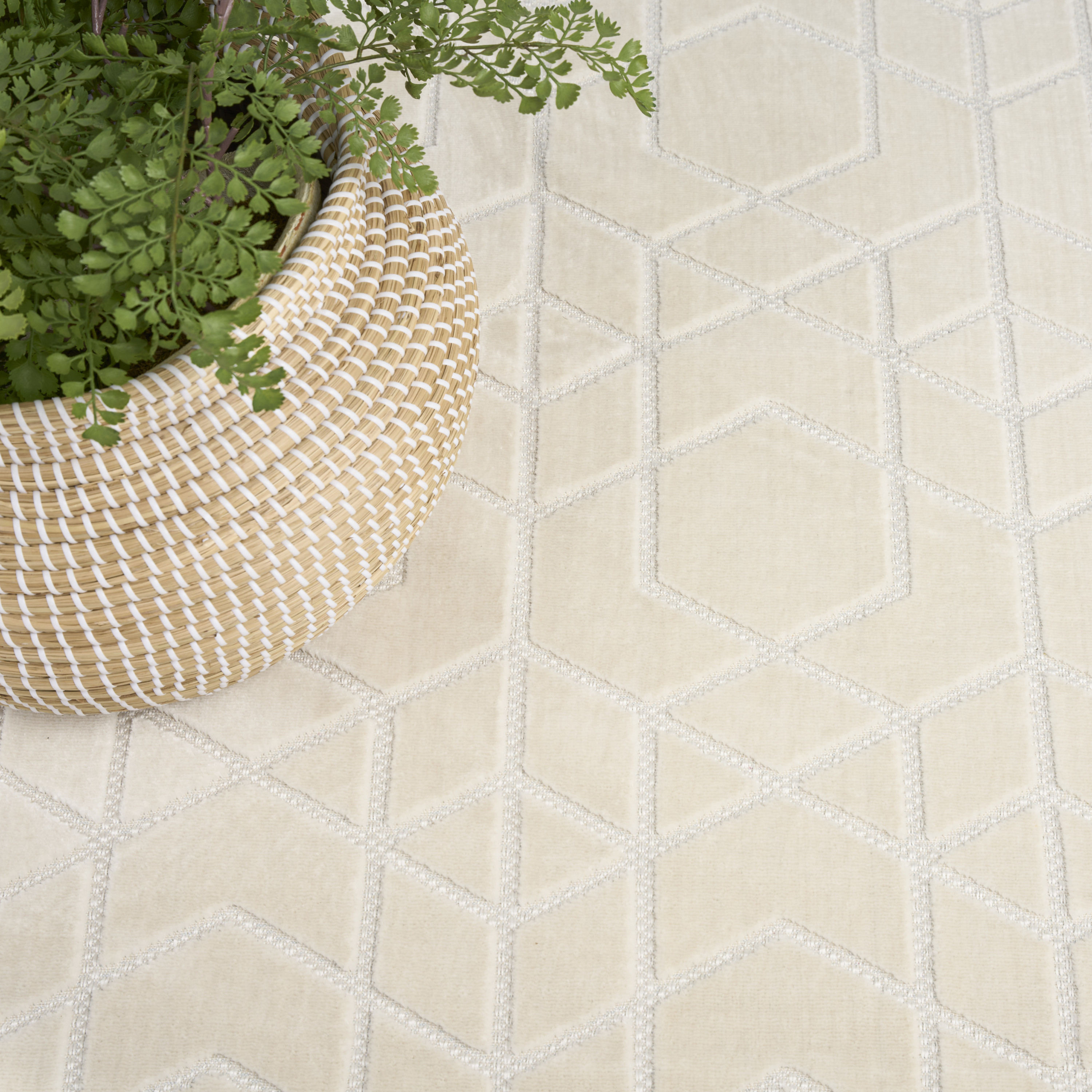 Nourison Washable Charm 4' x 6' Ivory Modern Indoor Rug