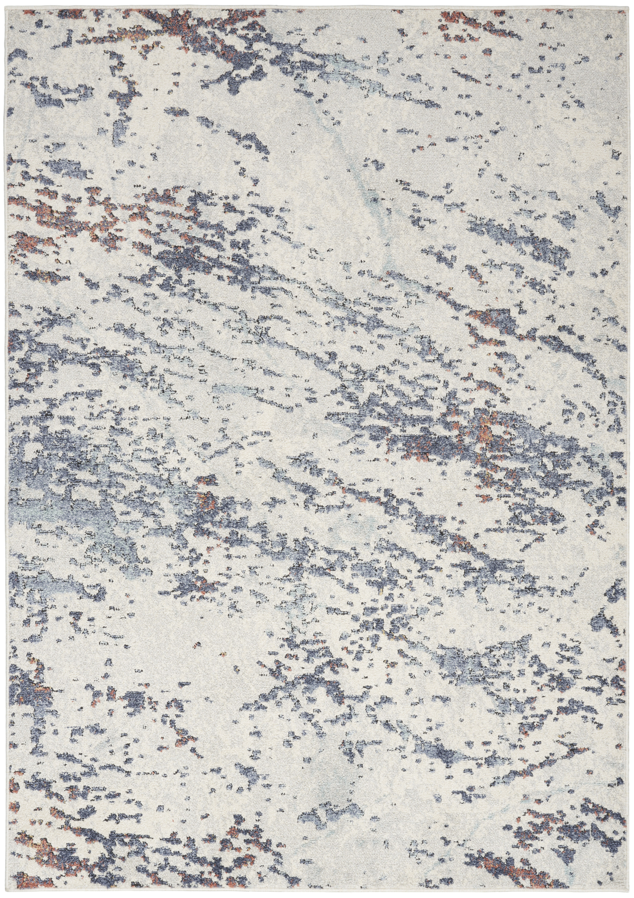 Nourison Motion 5'3" x 7' Ivory Blue Modern Indoor Rug