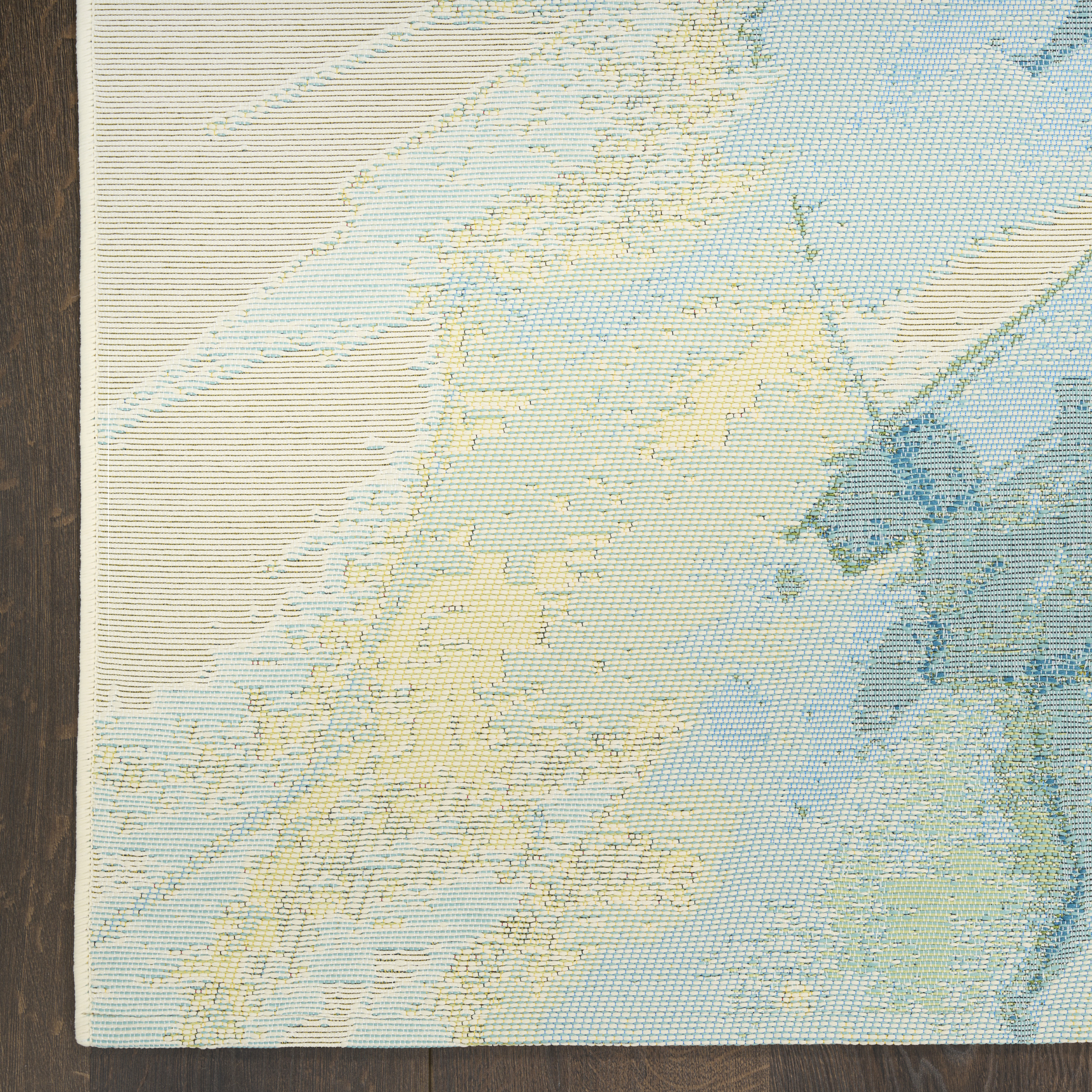Nourison Color Splash 5'3" x 7'3" Ivory Blue Modern Rug