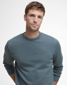 Pima Cotton Crew Neck Jumper Vintage Teal