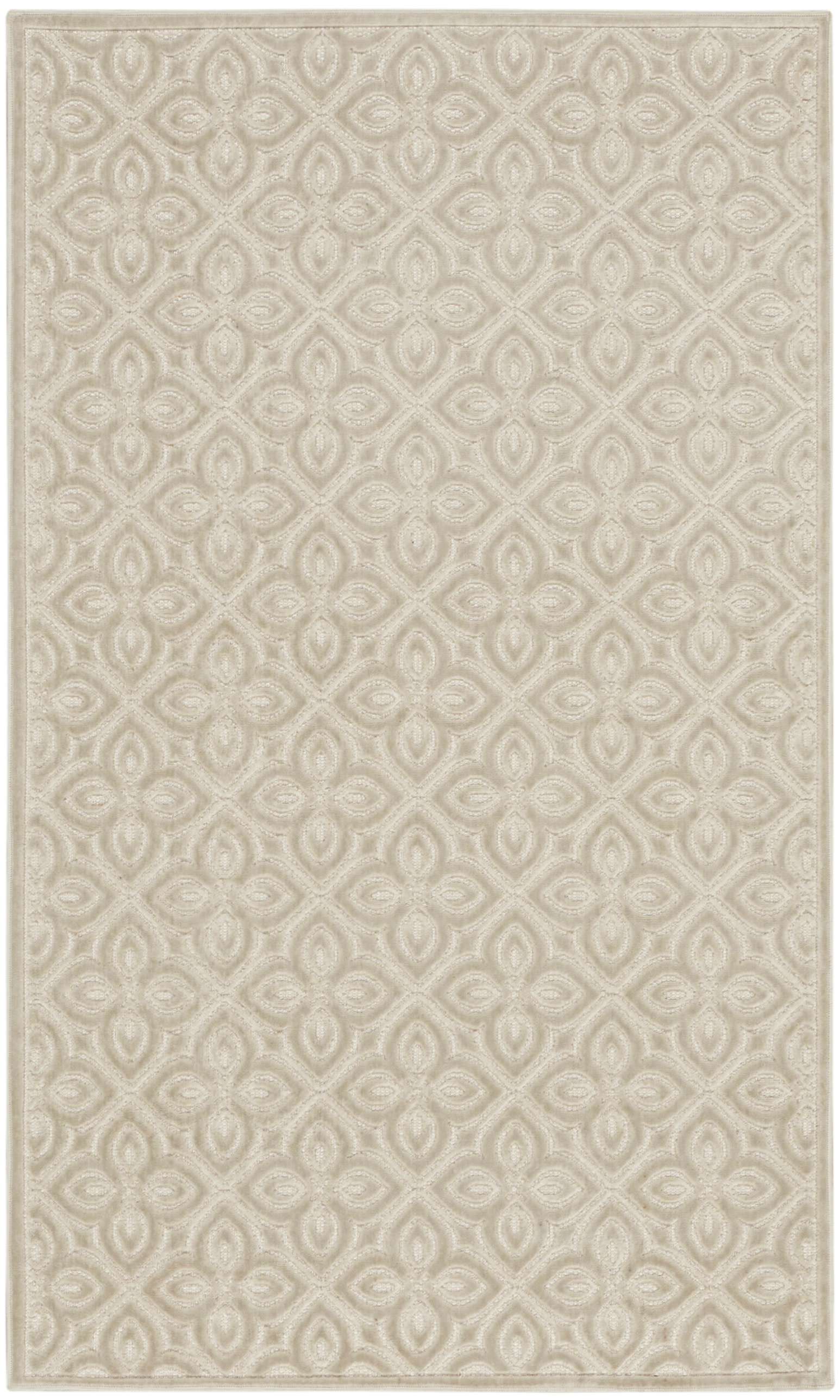 Nourison Washable Charm 3' x 5' Silver Ivory Contemporary Indoor Rug