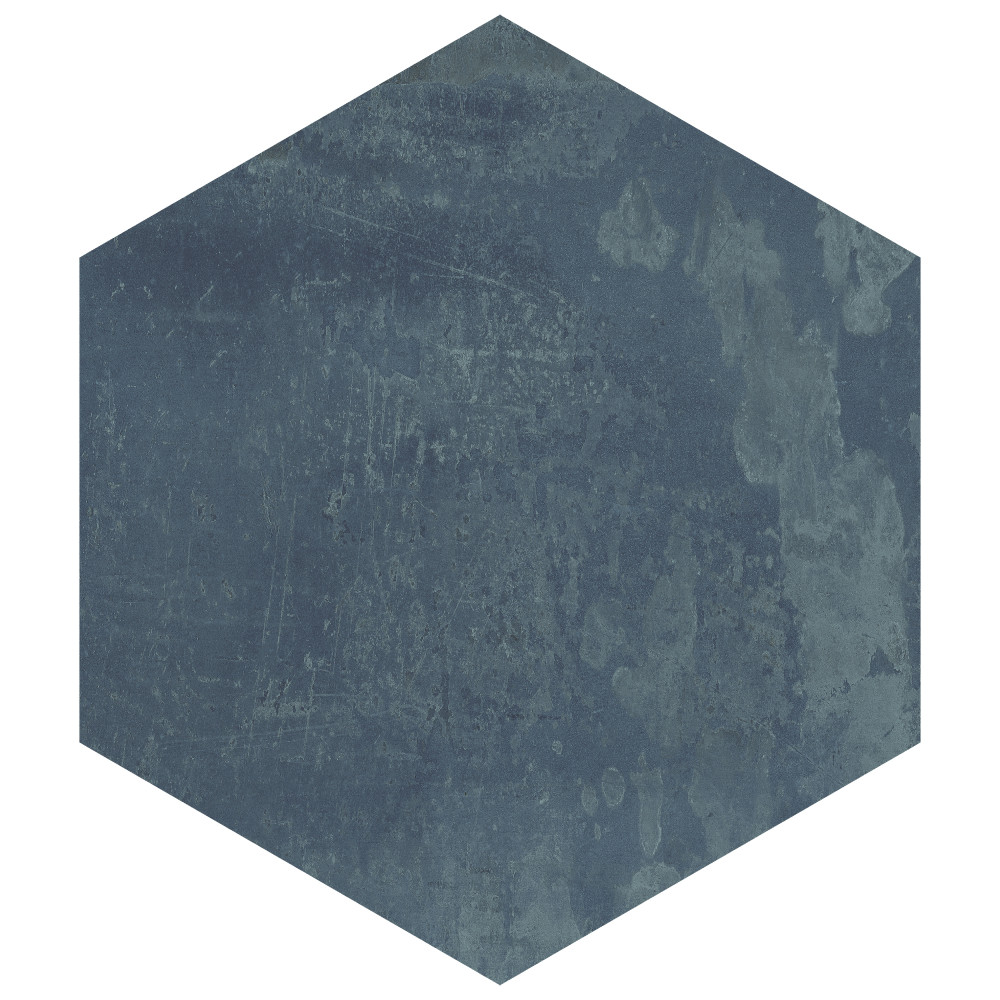Argillos Hex Deep Blue 20-1/2 in. x 23-5/8 in. Porcelain Floor and Wall Tile