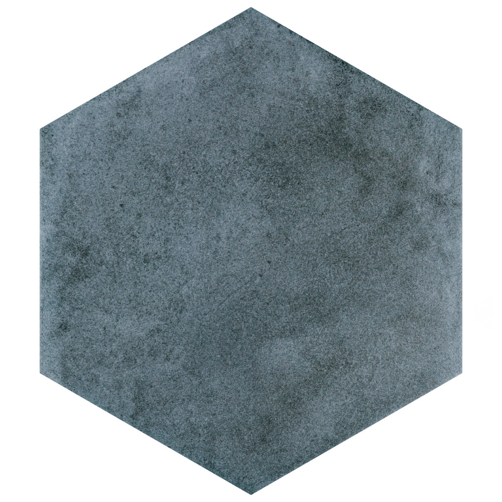 Matter Hex Blue 7-7/8 in. x 9 in. Porcelain Floor and Wall Tile