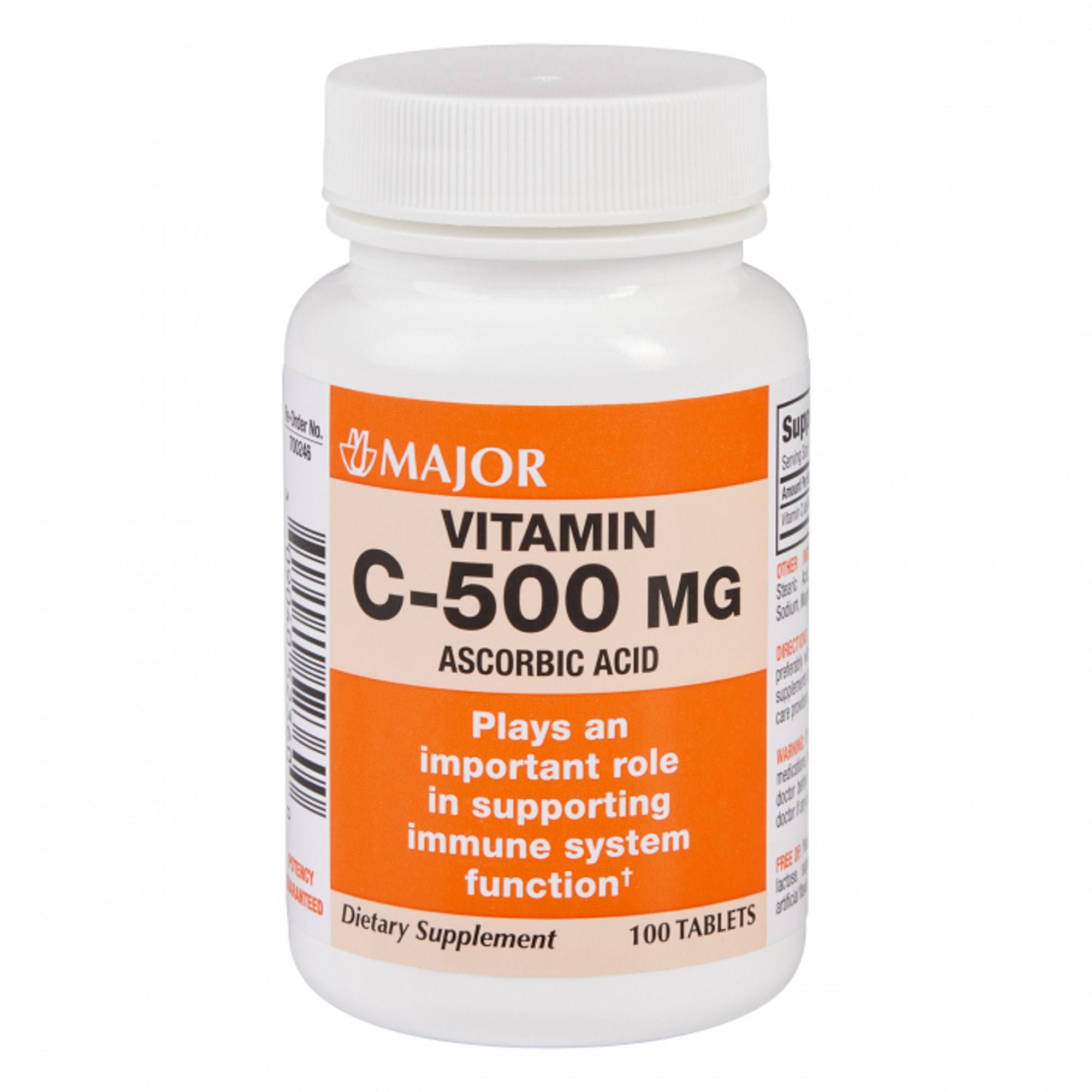 Vitamin C Supplement Ascorbic Acid 500 mg Strength Tablet 100 per Bottle