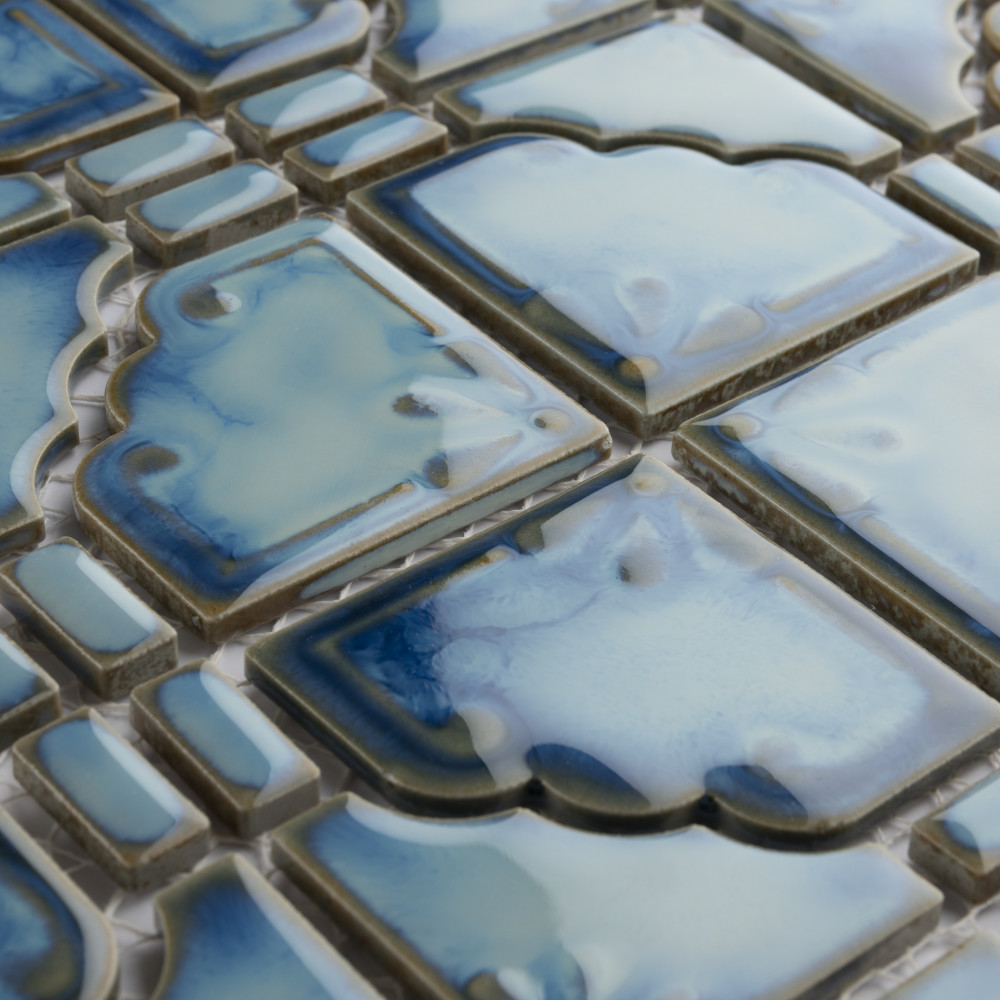 Hudson Moonbeam Marine 11-7/8 in. x 11-7/8 in. Porcelain Mosaic Tile