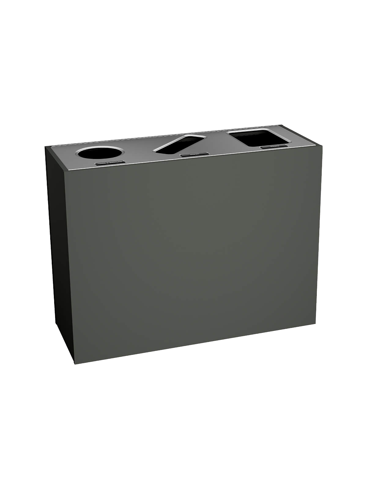 ARISTATA – Triple – Select – Cans & Bottles-Paper-Waste – Circle-Slot-Full – Slate