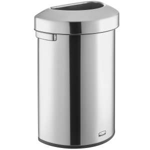 Rubbermaid Commercial, Refine™, 16 gal, Metal, Stainless Steel, Half Round, Receptacle