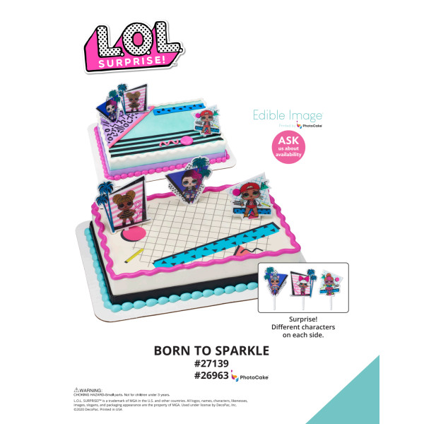 L.O.L. SURPRISE!™ Born To Sparkle The Magic of Cakes® PhotoCake® Enhanced Background and Icing Page