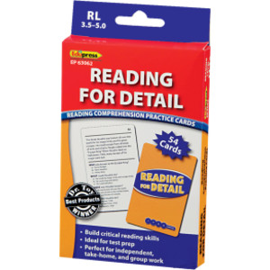 Reading for Detail Practice Cards Blue Level, Levels 3.5-5.0