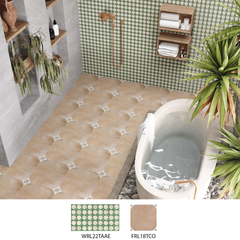 Tetuan Cotto 17-3/8 in. x 17-3/8 in. Porcelain Floor and Wall Tile