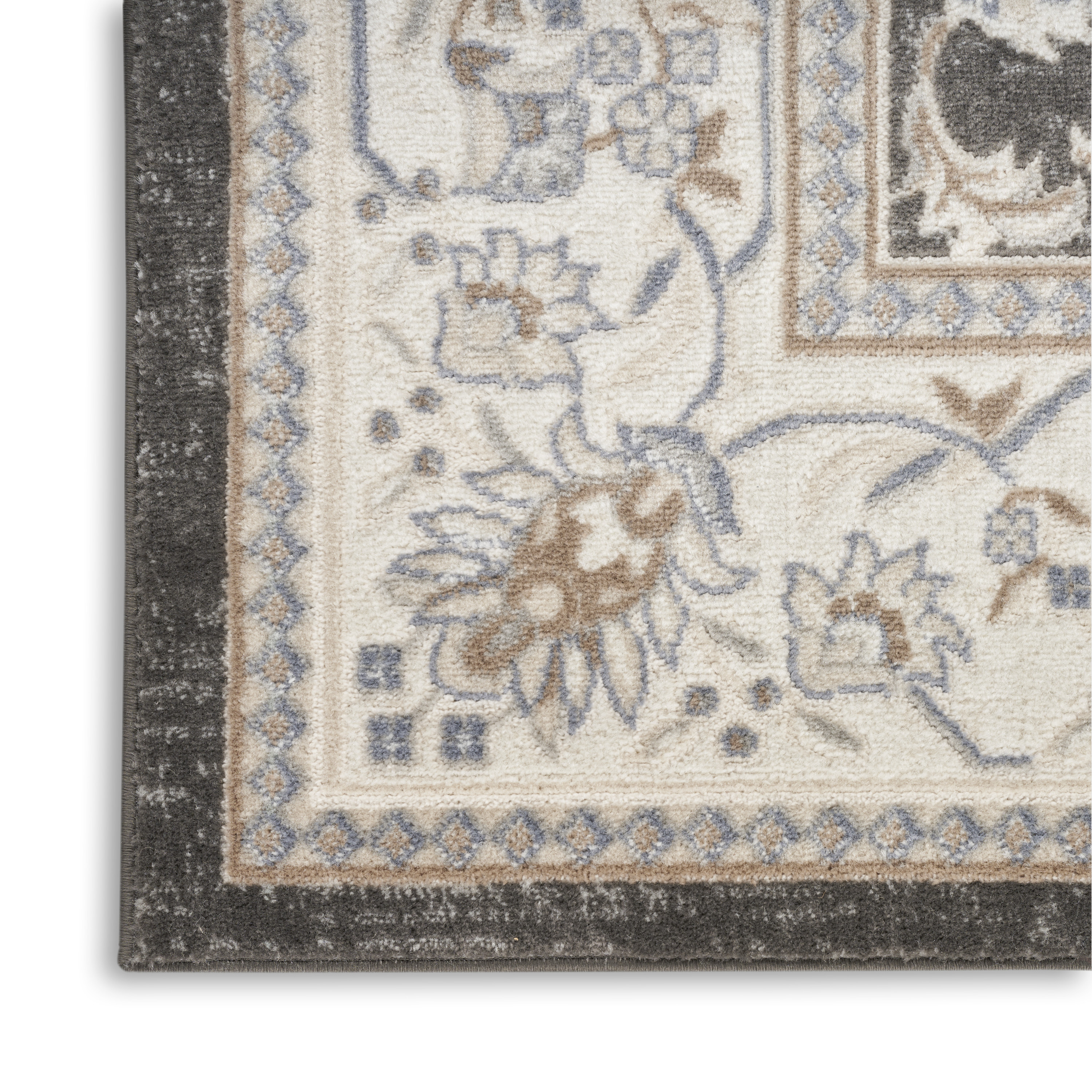 Nourison Serenity Home 9' x 12' Ivory Grey Blue Vintage Indoor Rug
