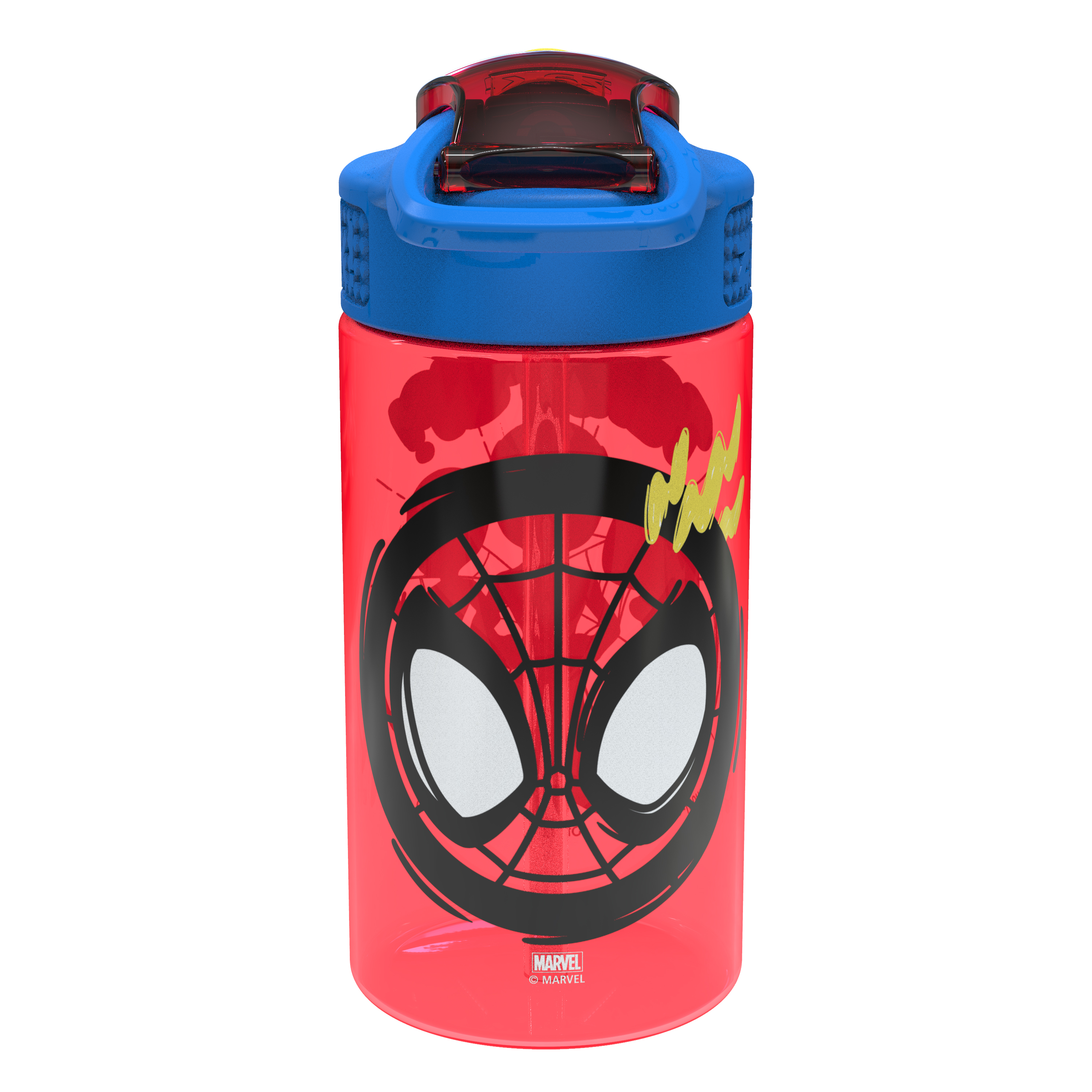 Spider-Man and His Amazing Friends 16 ounce Reusable Plastic Water Bottle with Straw, Spider-Friends, 2-piece set slideshow image 5