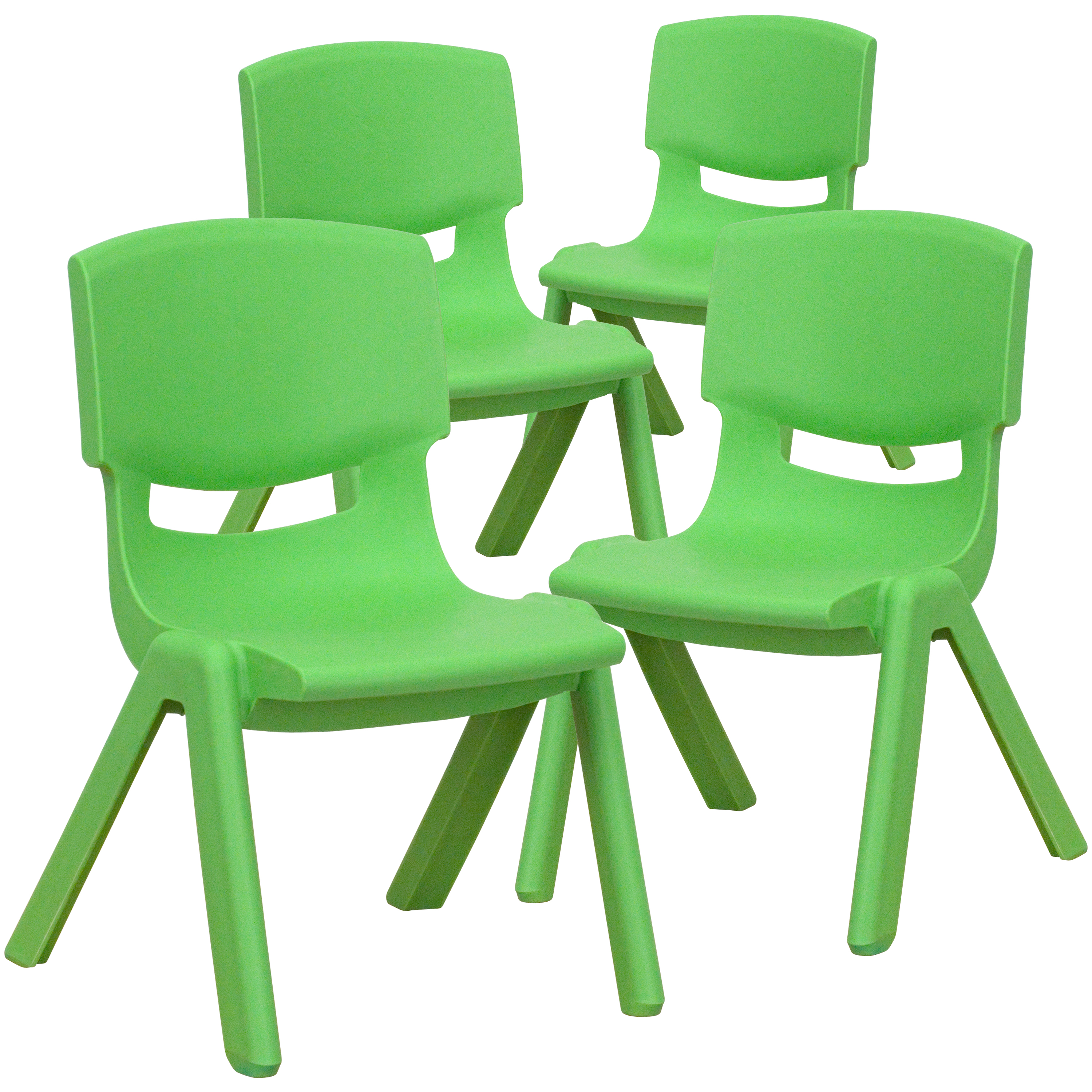 Pack de 4 sillas escolares apilables de plástico azul con asiento de 10,5" H, silla preescolar - Imagen 3 de 58