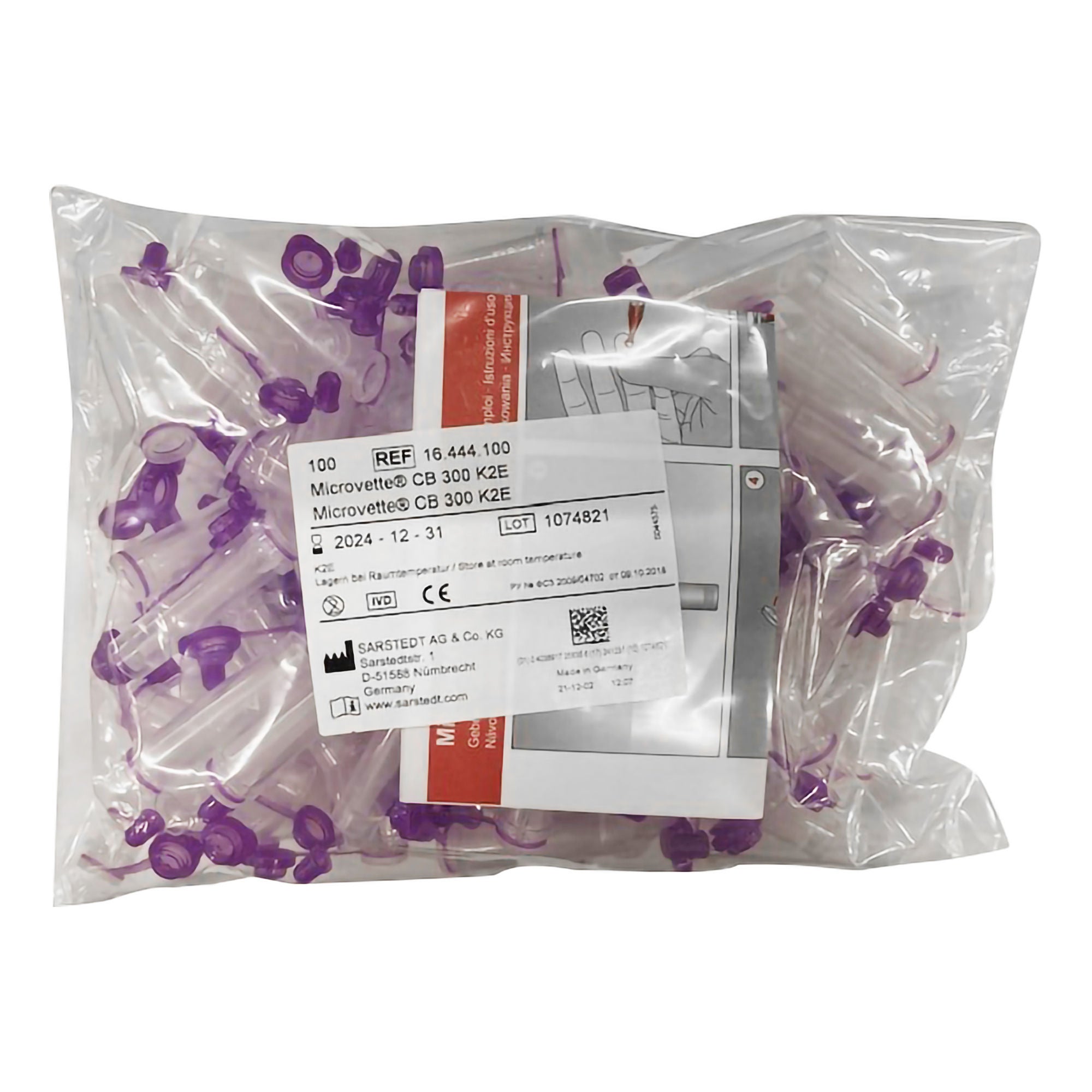 Microvette® CB 300 Capillary Blood Collection Tube, 300 µL, 10.8 x 43.7 mm