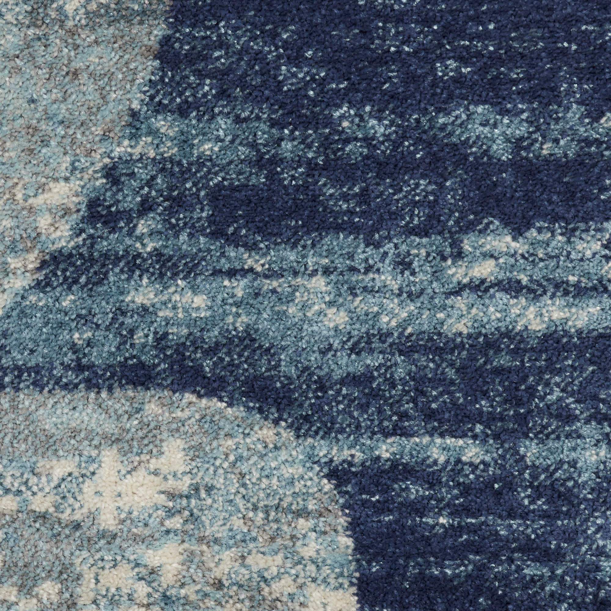 Nourison Tranquil 2'3" x 7'3" Navy/Light Blue Farmhouse Indoor Rug
