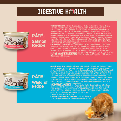 <p>SALMON:<br />
Salmon, Chicken, Salmon Broth, Chicken Liver, Chicken Hearts, Pumpkin, Ground Flaxseed, Dried Egg Product, Inulin, Xanthan Gum, Potassium Chloride, Apple Powder, Cranberry Powder, Taurine, Fish Oil (Preserved With Mixed Tocopherols), Sunflower Oil, Salt, Dicalcium Phosphate, Choline Chloride, Cassia Gum, Magnesium Sulfate, Zinc Proteinate, Vitamin E Supplement, Iron Proteinate, Blueberry Powder, Papaya Powder, Pomegranate Powder, Thiamine Mononitrate, Peppermint Leaf Powder, Cinnamon, Fennel Powder, Niacin Supplement, Copper Proteinate, Manganese Proteinate, Sodium Selenite, Vitamin A Supplement, d-Calcium Pantothenate, Vitamin B12 Supplement, Riboflavin Supplement, Pyridoxine Hydrochloride, Biotin, Folic Acid, Potassium Iodide, Vitamin D3 Supplement.									</p>
<p>WHITEFISH:<br />
Whitefish, Chicken, Salmon Broth, Chicken Liver, Salmon, Chicken Hearts, Pumpkin, Ground Flaxseed, Dried Egg Product, Sunflower Oil, Inulin, Xanthan Gum, Potassium Chloride, Apple Powder, Cranberry Powder, Taurine, Fish Oil (Preserved With Mixed Tocopherols), Choline Chloride, Cassia Gum, Salt, Magnesium Sulfate, Zinc Proteinate, Vitamin E Supplement, Iron Proteinate, Blueberry Powder, Papaya Powder, Pomegranate Powder, Thiamine Mononitrate, Dicalcium Phosphate, Peppermint Leaf Powder, Cinnamon, Fennel Powder, Niacin Supplement, Copper Proteinate, Manganese Proteinate, Sodium Selenite, Vitamin A Supplement, d-Calcium Pantothenate, Vitamin B12 Supplement, Riboflavin Supplement, Pyridoxine Hydrochloride, Biotin, Folic Acid, Potassium Iodide, Vitamin D3 Supplement.</p>
