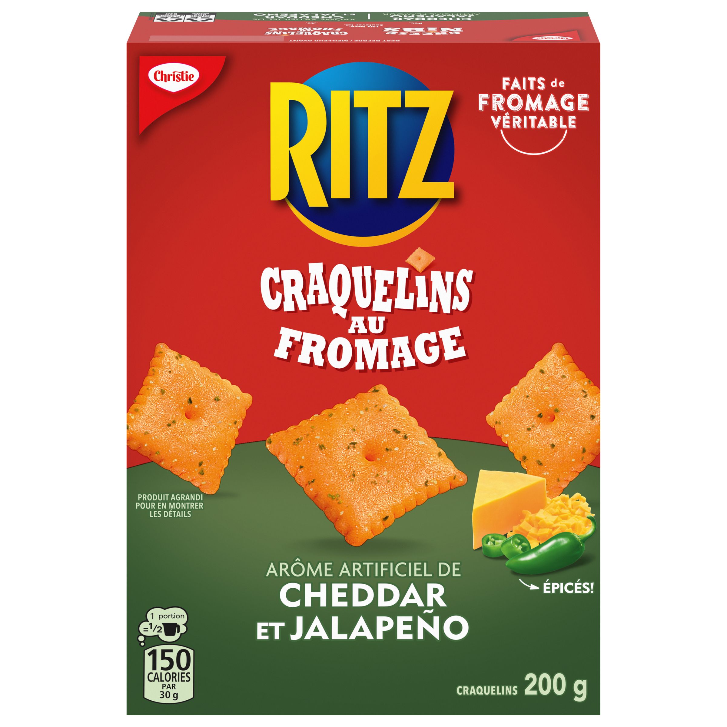 CRAQUELINS AU FROMAGE RITZ À SAVEUR DE CHEDDAR ET JALAPENO 200g