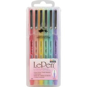 LePen&reg; Micro-Fine Point Pen, Pastel, 6 Colors