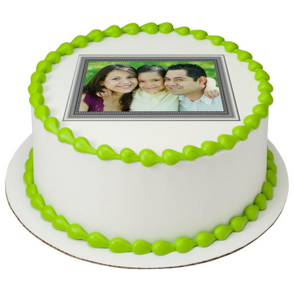 Silver Frame PhotoCake® Edible Image® Frame