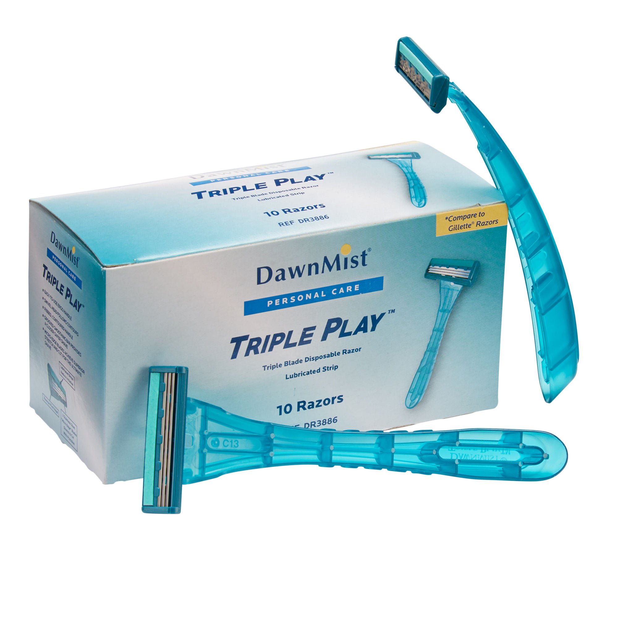 DawnMist® Triple Play Facial Razor, Disposable
