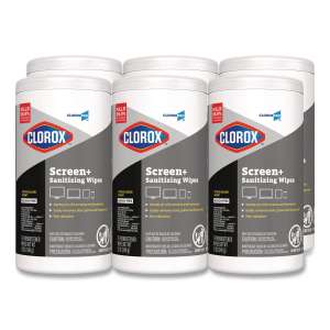 Clorox,  CloroxPro ScreenPlus Sanitizing Wipes, 6 x 8, Citrus Blend,  75 Wipes/Container