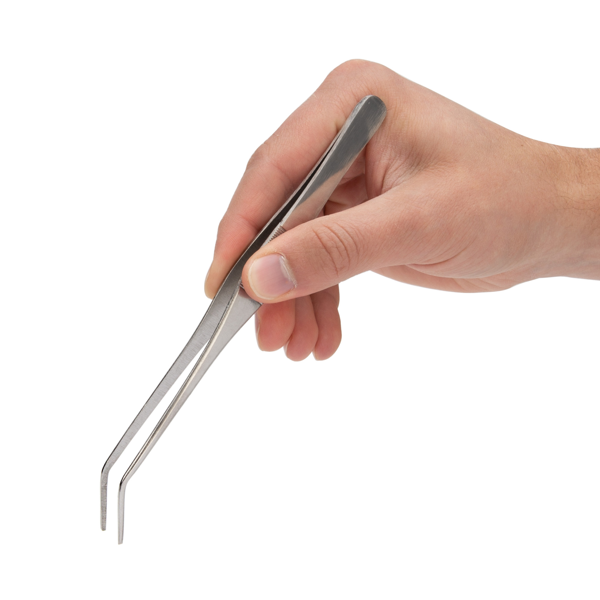 Steelman 6.75 in. Angled Sharp Tip Tweezers 05605