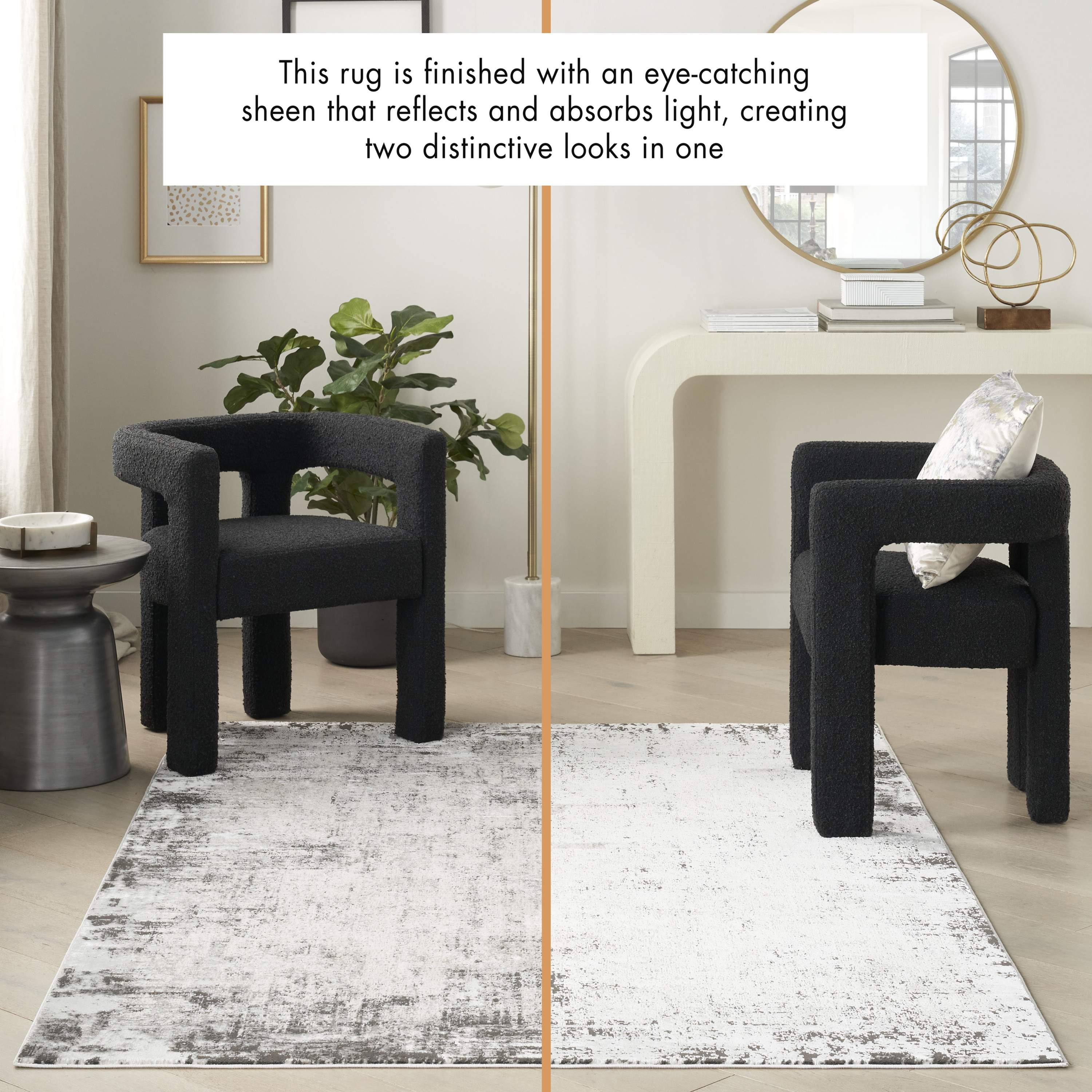 Nourison Desire 7'10" x 9'10" Grey Ivory Modern Indoor Rug