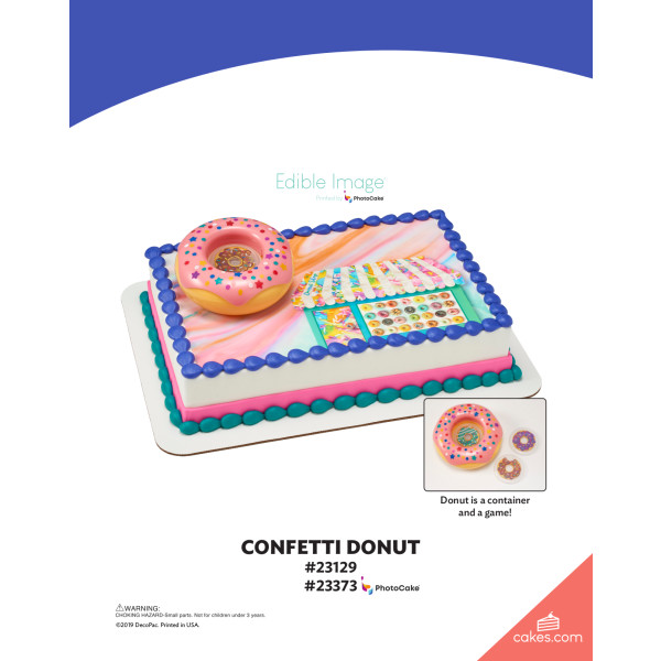 Confetti Donut The Magic of Cakes® PhotoCake® Enhanced Background Page