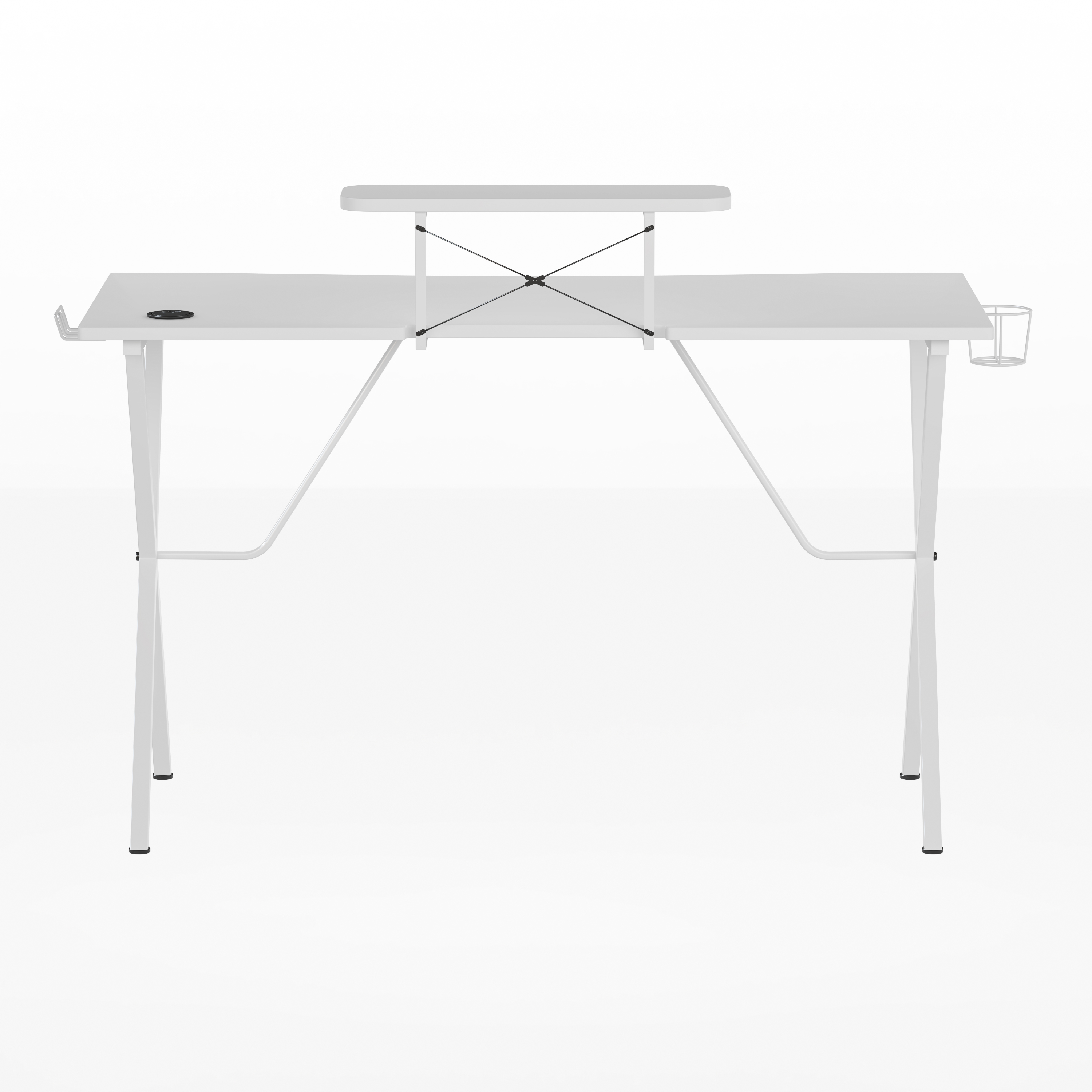 Portavasos de escritorio para juegos negro/blanco, gancho para auriculares, soporte para monitor - Imagen 9 de 24