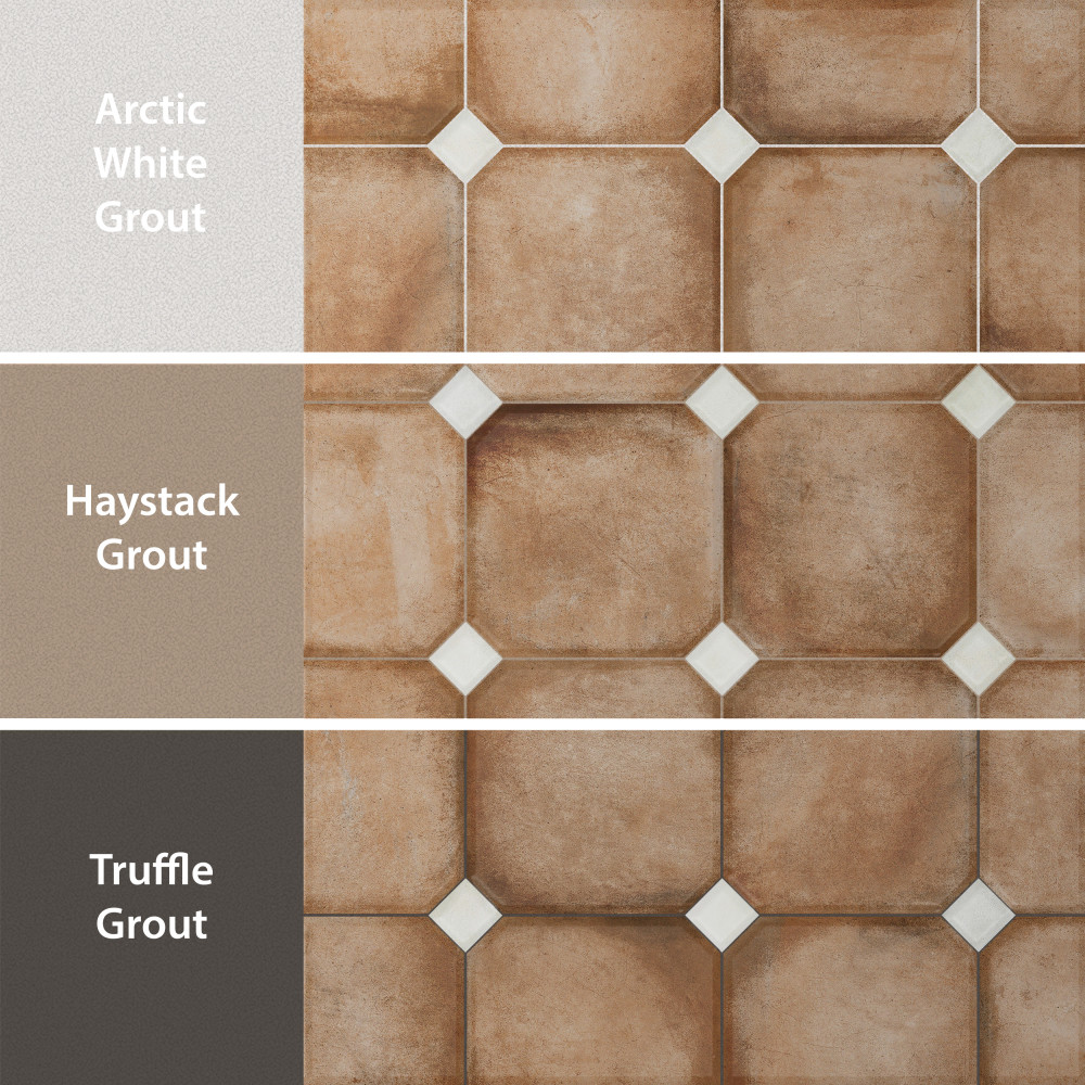 Laverton Octagon Natural with Taco Nieve 7-7/8 in. x 7-7/8 in. Porcelain Floor and Wall Tile