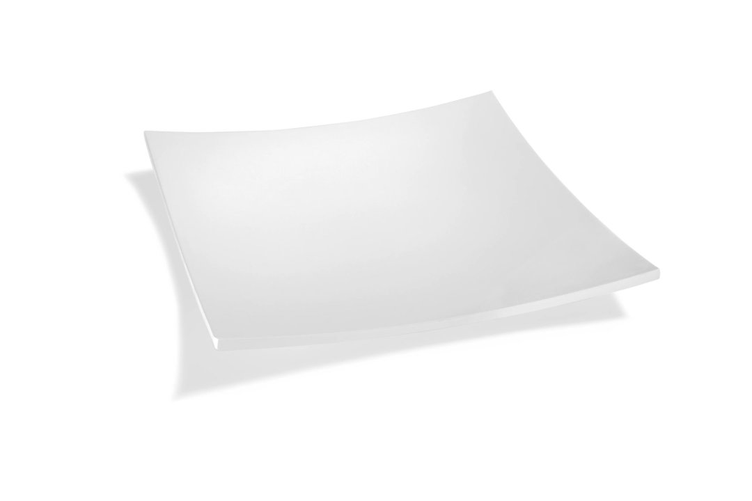 Plateau carré présentationde 42 cm de mélamine en blanc