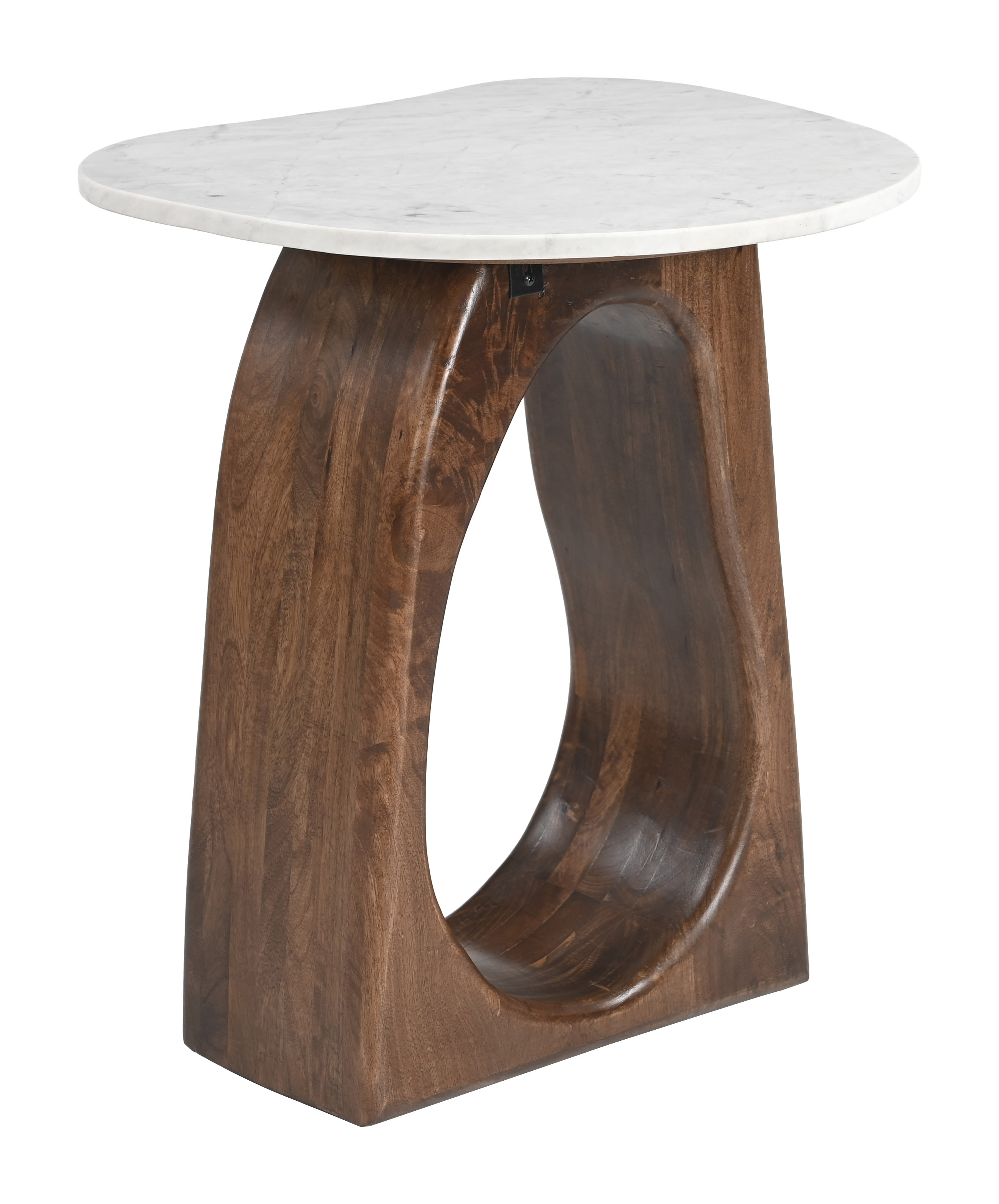 Vara Side Table White & Walnut product image