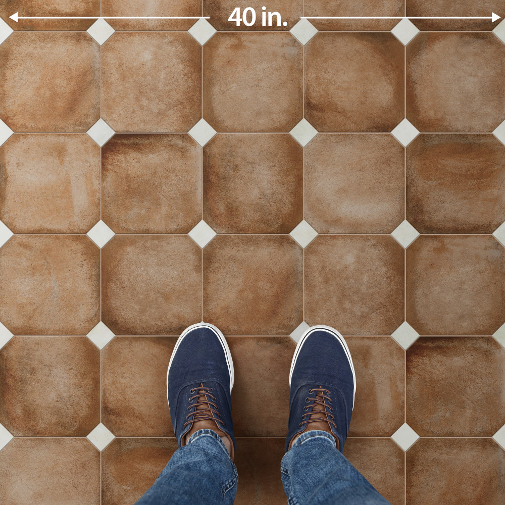 Laverton Octagon Natural with Taco Nieve 7-7/8 in. x 7-7/8 in. Porcelain Floor and Wall Tile