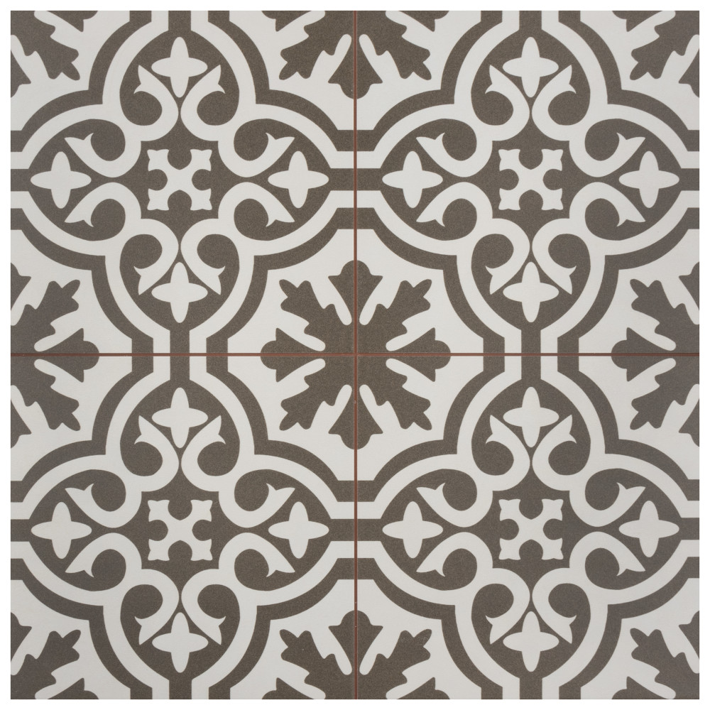 Berkeley Charcoal Brown 17-5/8 in. x 17-5/8 in. Ceramic Floor and Wall Tile