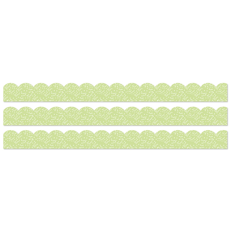 Crafty and Cool Light Green with Dots Scalloped Bulletin Board Borders, 39 Feet Per Pack, 3 Packs