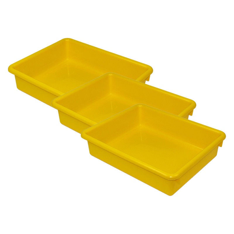 Stowaway® 3" Letter Tray no Lid, Yellow, Pack of 3