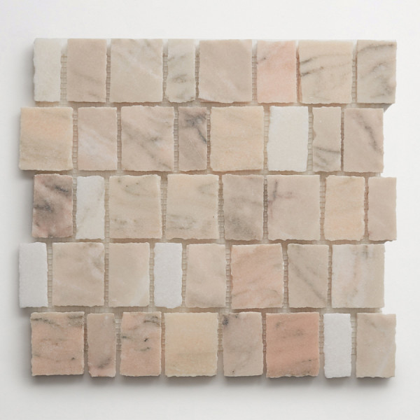 lapidary | rough cut mosaic sheet | pink/grey (standard joint) 