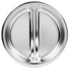 2 ½-quart divided two-compartment round heavy-duty stainless steel food pan