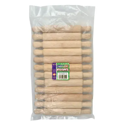Creativity Street  Rolling Pins, Natural Wood,  7", 12 Pieces