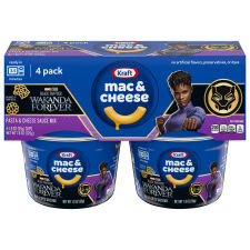 Kraft Mac & Cheese Macaroni and Cheese Dinner Black Panther: Wakanda Forever, 4 ct Pack, 1.9 oz Cups