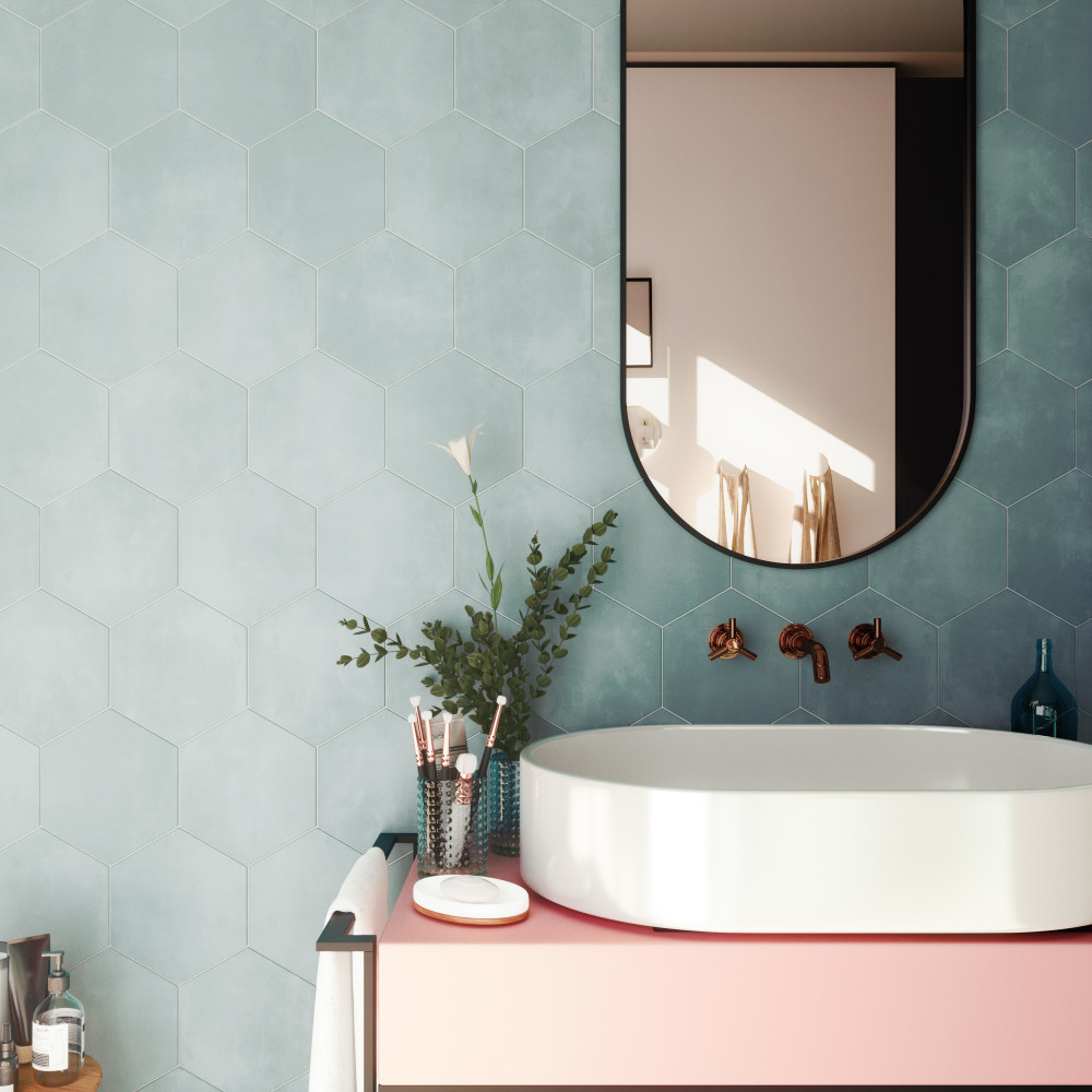 Horizon Hex Aguamarina 7-3/4 in. x 9 in. Porcelain Floor and Wall Tile